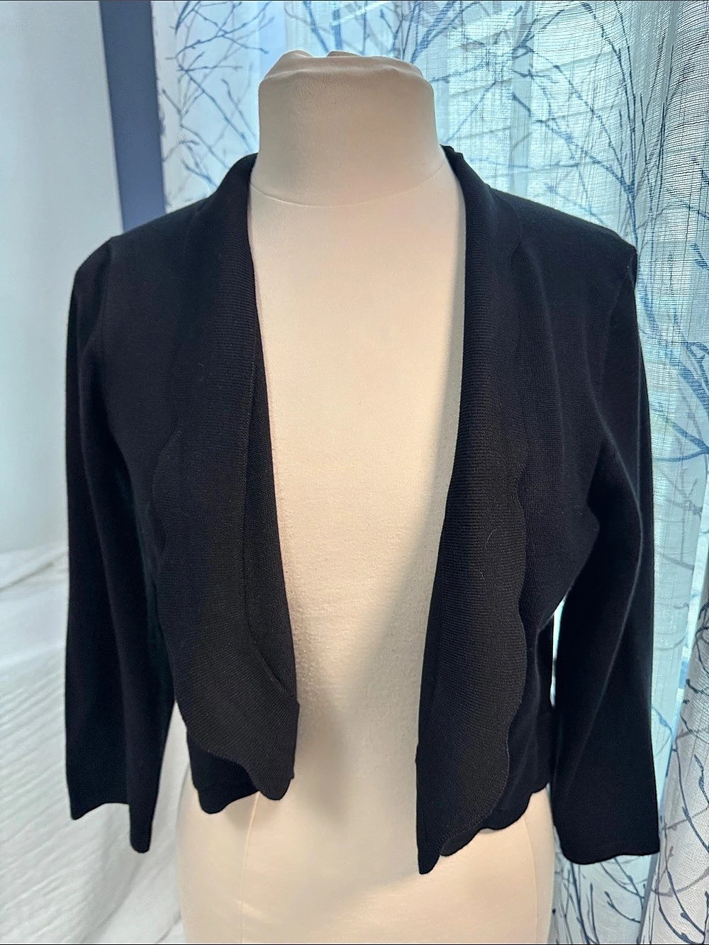 Cable & Gauge Black Open Front Cardigan Size Large Like New